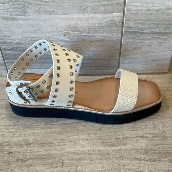 Free People Dolce Vita Panko Stud Sandals Strappy White Leather US 9 NWOB - Picture 8 of 11